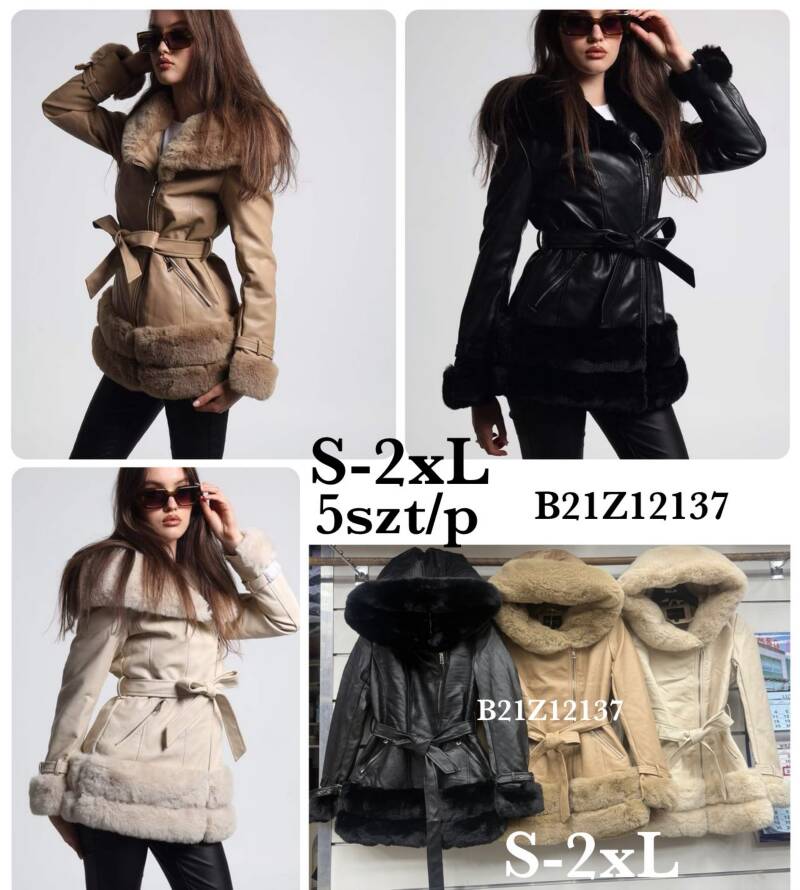 Kurtki damskie skórzana Roz S-2XL, 1 Kolor Paczka 5 szt 